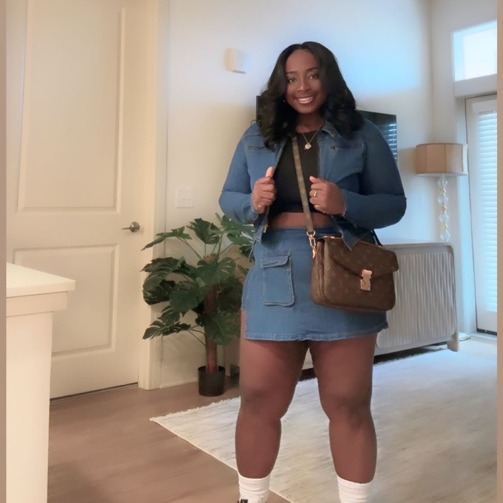 Denim Skirt with Pockets